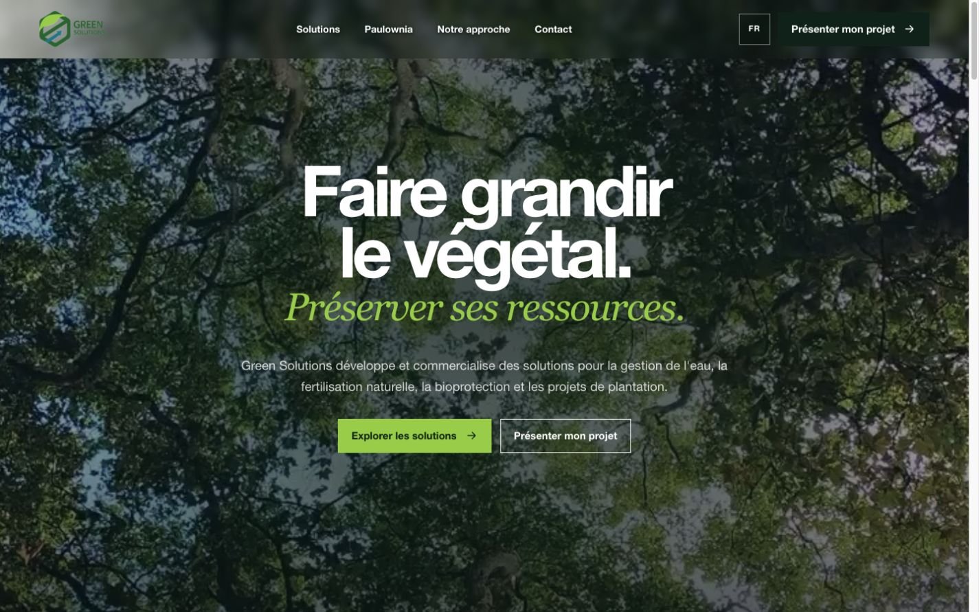 Site Green Solutions réalisé par Ecom Invest