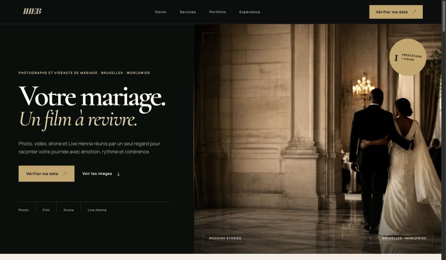 Iheb Visuals website homepage concept created by Ecom Invest
